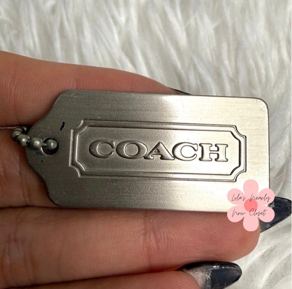 1.5" y2k COACH Vintage Metal Fob Bag Charm Hang tag Hangtag